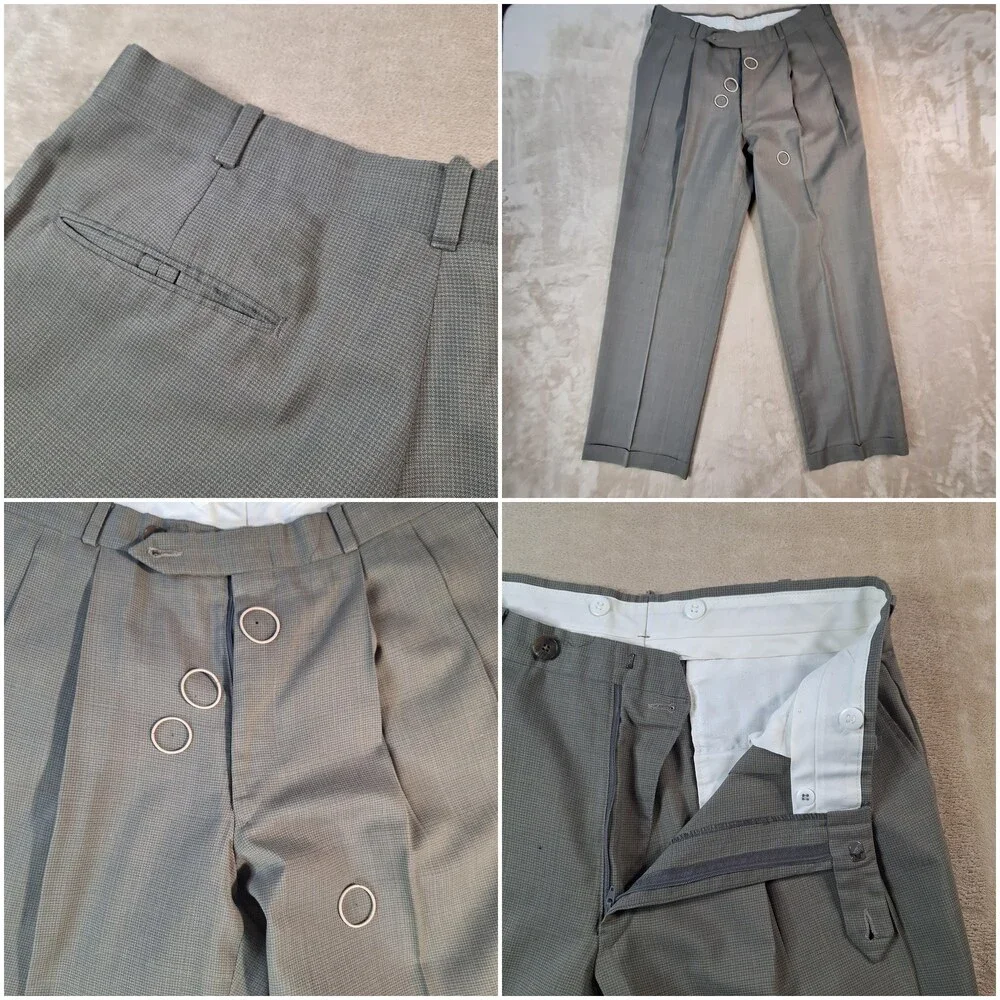 SHACK'S Suit Mens 40R Gray Check Single Vent 2 Btn 2 Piece 34x30 Formal USA